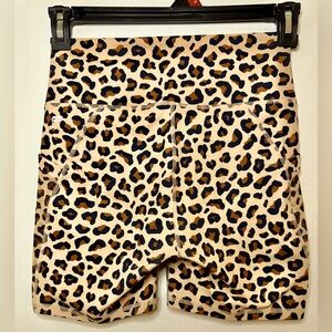 Fabletics Womens Leopard Print High Waist Biking Shorts Multicolor Size Small